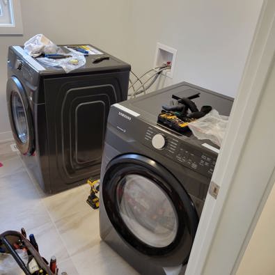 Dryer and washer installation